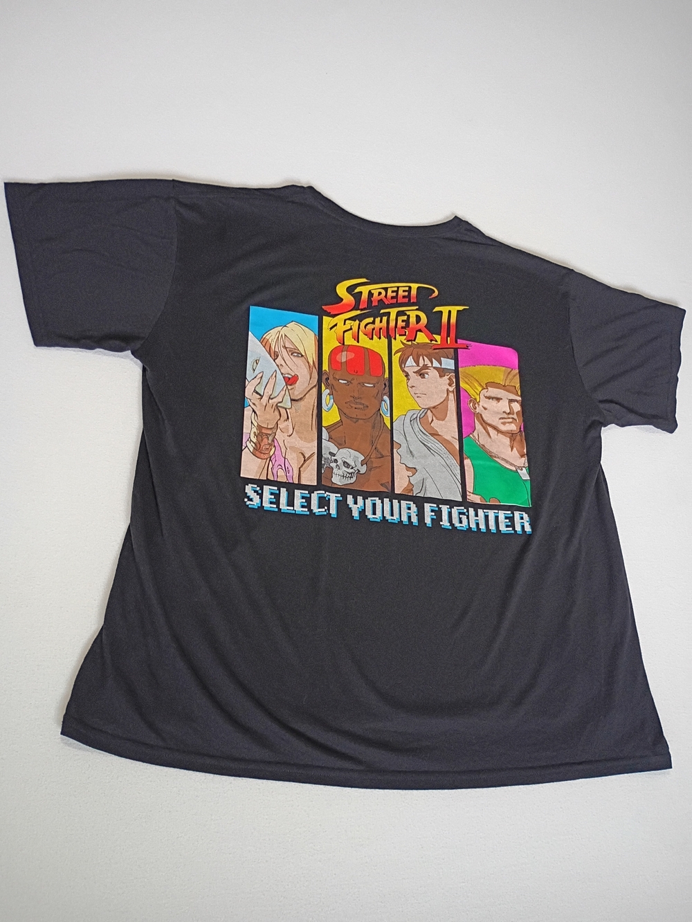 Capcom Street Fighter II Graphic Black Men's T-Shirt - Select Your Fighter 3XL